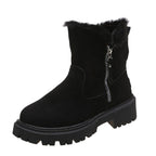 Women's Ankle Boots with Side Zip and Chunky Sole