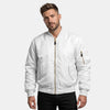 Men's Bomber Jacket with Zip Front and Ribbed Cuffs