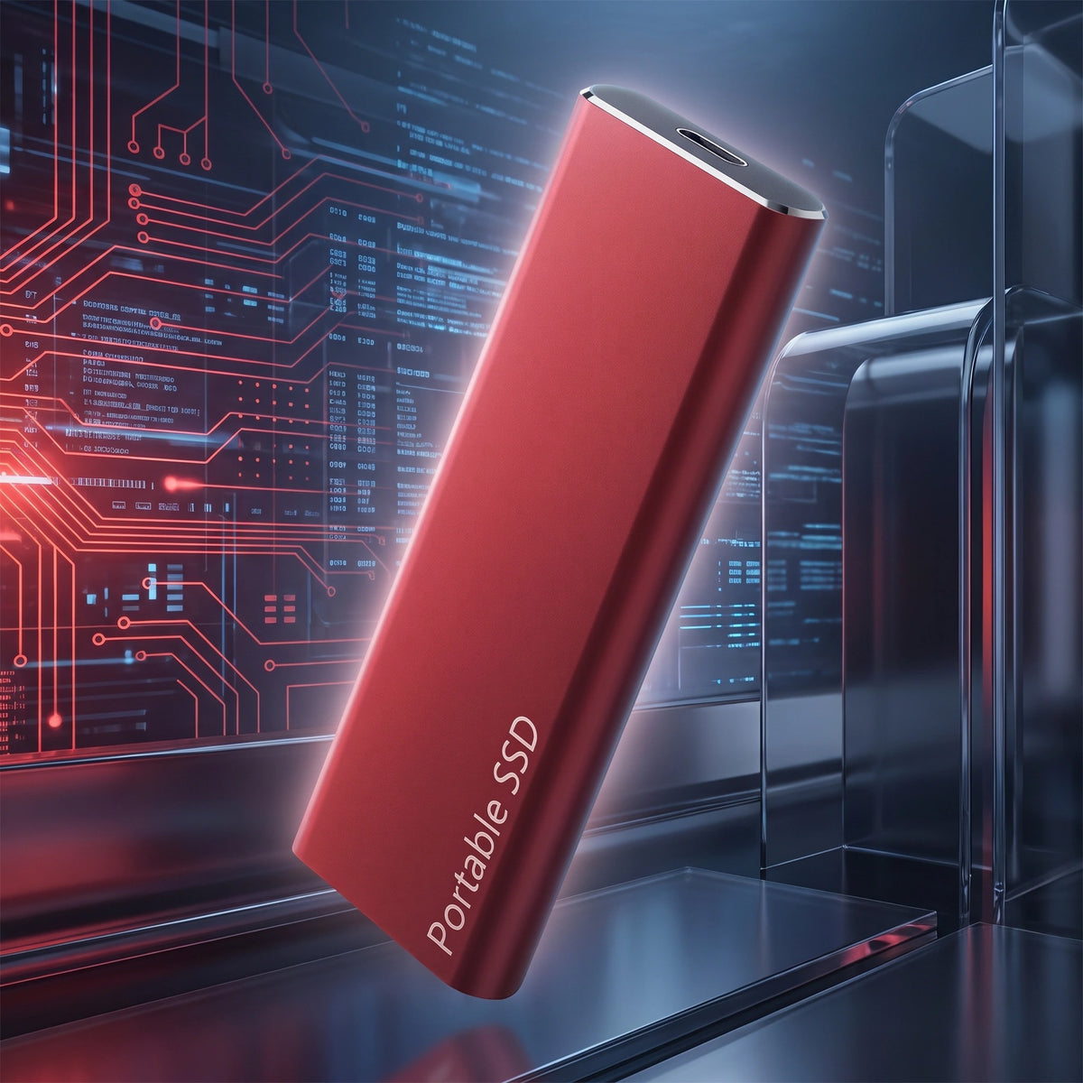 USB-C External SSD Portable Storage Device with USB-C Connection