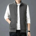 Gilet utilitaire léger pour homme avec poches profondes et col montant, idéal pour une superposition chic et décontractée
