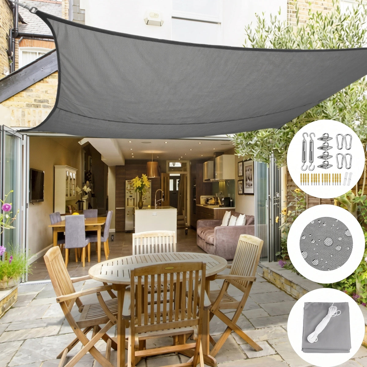 Sun Shade Sail | Patio Canopy | Outdoor Garden Cover