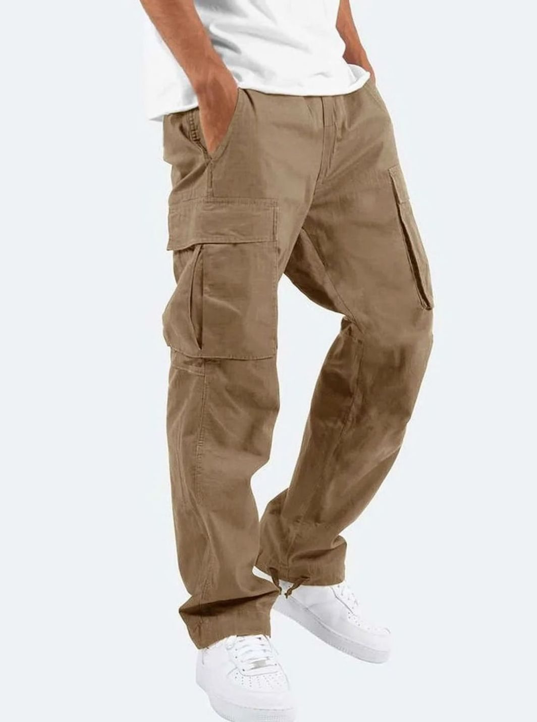 Pantalon cargo pour homme à coupe décontractée, avec plusieurs poches pour un confort quotidien