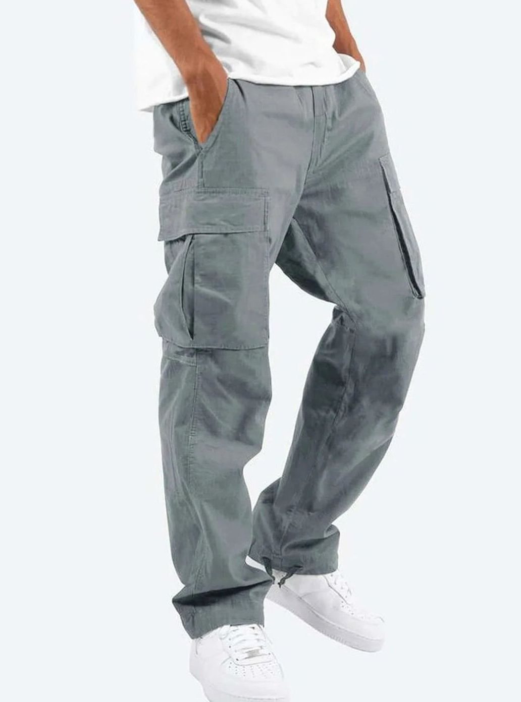 Pantalon cargo pour homme à coupe décontractée, avec plusieurs poches pour un confort quotidien