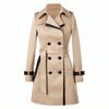 Elegant windproof women's trench coat with lapel collar for optimal winter comfort