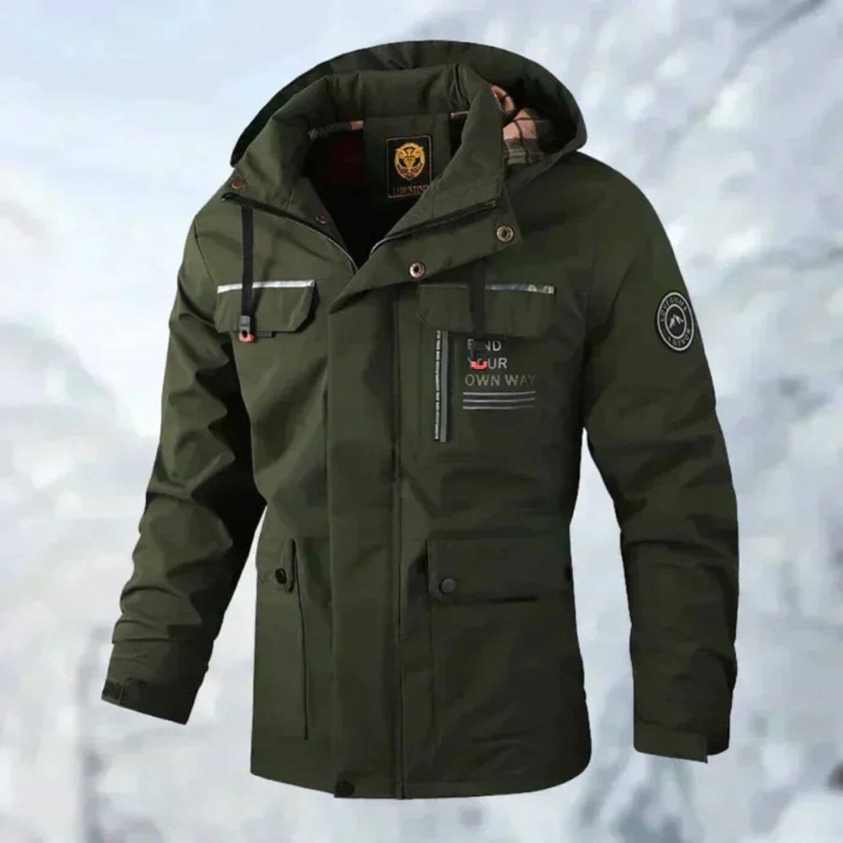 Veste d'hiver à capuche pour homme avec poches pratiques pour temps froid