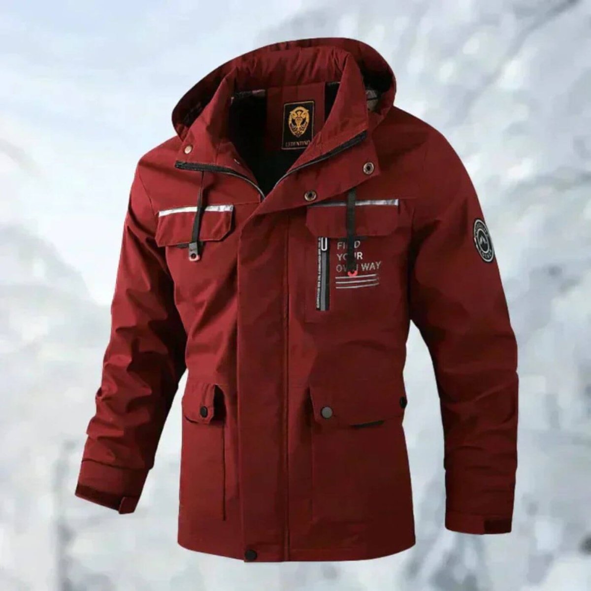 Veste d'hiver à capuche pour homme avec poches pratiques pour temps froid