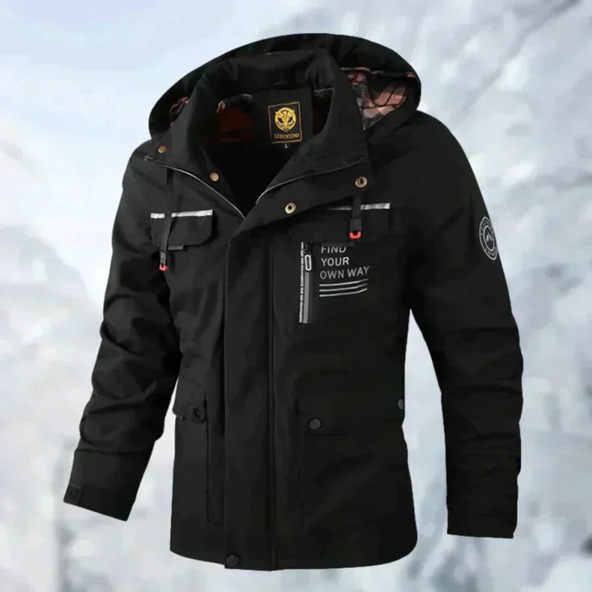Veste d'hiver à capuche pour homme avec poches pratiques pour temps froid