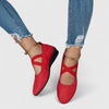 Women's Elastic Ankle Strap Wedge Flats