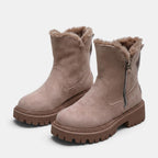 Women's Ankle Boots with Side Zip and Chunky Sole
