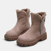 Women's Ankle Boots with Side Zip and Chunky Sole