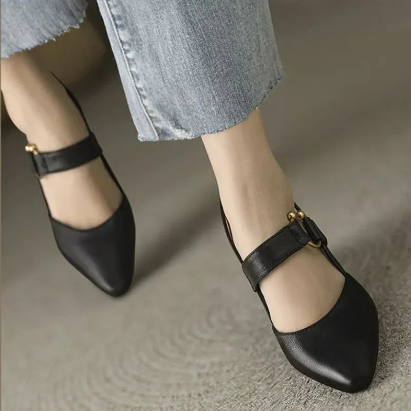 Women's Slingback Court Shoes with Pointed Toe Block Heel