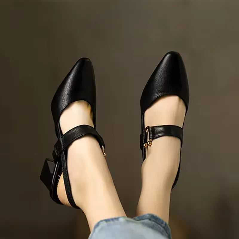 Escarpins slingback pour femmes avec talon bloc pointu