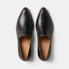 Mocassins noirs à enfiler pour femmes, talon bas, chaussures décontractées et formelles