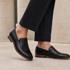 Mocassins noirs à enfiler pour femmes, talon bas, chaussures décontractées et formelles