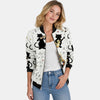 Veste bomber pour femme à imprimé floral et fermeture éclair sur le devant