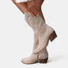 Bottes pour femmes à hauteur mi-mollet et panneaux perforés