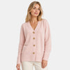 Women's Cardigan with V Neck, Button Front and Ribbed Cuffs