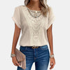 Blouse à manches courtes avec détails crochet pour femme