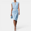 Robe de jour élégante pour femmes, coupe ajustée, robe midi pour occasions