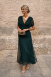 Elegant V-Neck Chiffon Maxi Cocktail Party Dress for Women