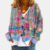 Cardigan à boutons à fleurs pour femmes