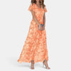 Women's Floral Maxi Dress V Neck Elegant Summer Style