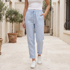 Women's High Waist Drawstring Pants with Side Pockets