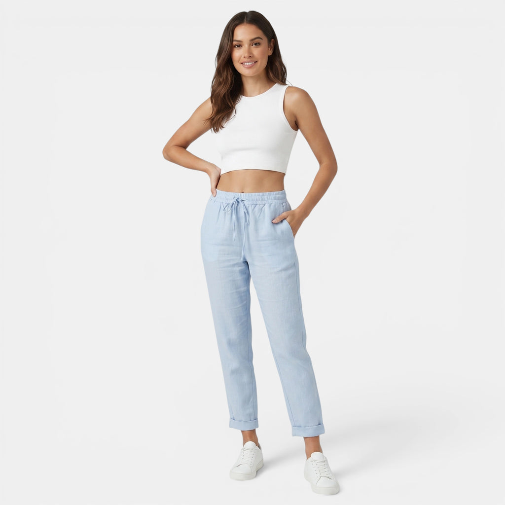 Women's High Waist Drawstring Pants with Side Pockets