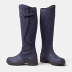 Women's Knee High Boots with Buckle Strap and Round Toe