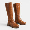 Bottes hauteur genou pour femme avec zip latéral et détail boucle