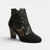 Bottines en mesh dentelle pour femme avec talon bloc