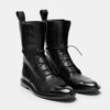 Women's Lace-Up Boots with Panelled Upper and Flat Sole