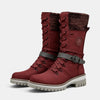 Women's Lace-Up Boots with Side Zip and Buckle Strap