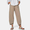 Women's Lantern Trousers with Elastic Waist and Cross Hem
