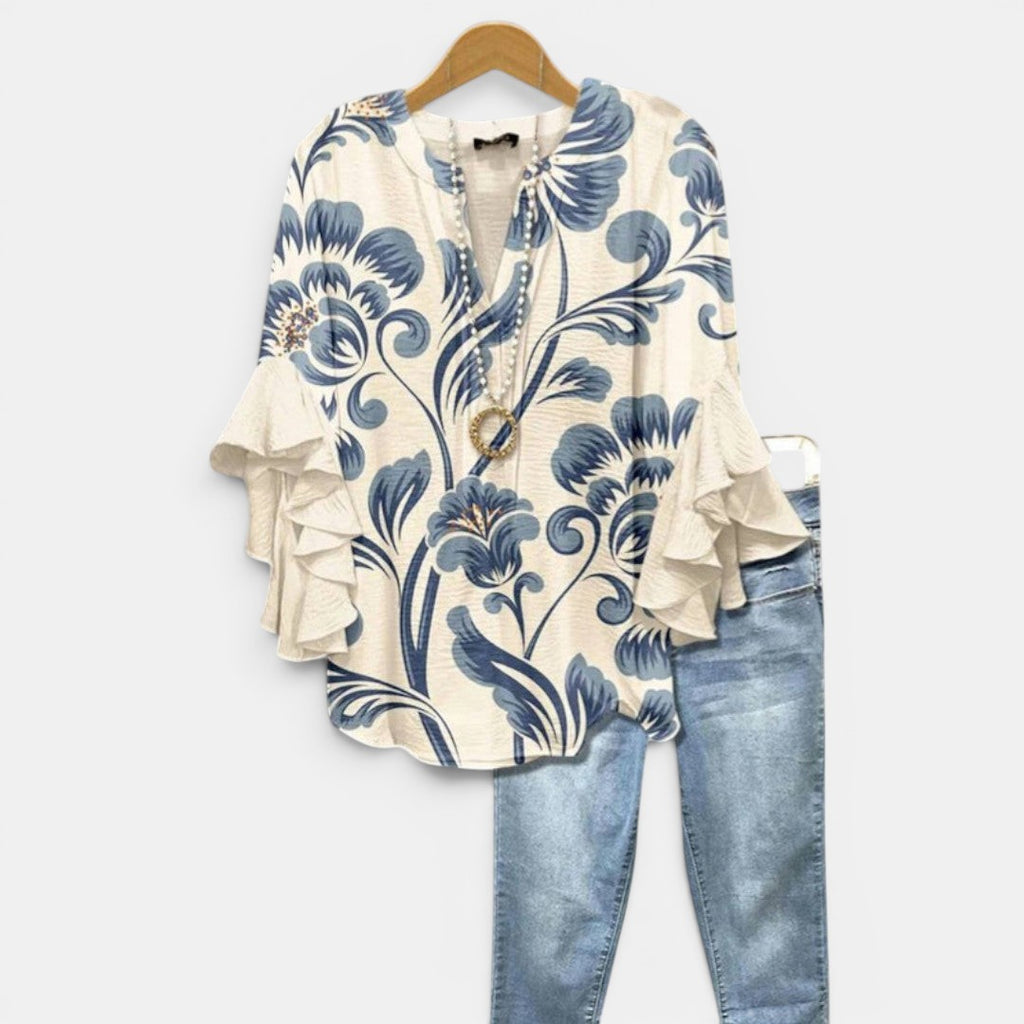 Blouse légère pour femmes, imprimé floral, coupe décontractée, haut décontracté