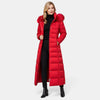 Long manteau d’hiver matelassé pour femme, avec capuche et fermeture à glissière sur le devant