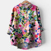 Chemise fleurie à manches longues avec col pour femme