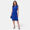 Women's Midi Dress Sleeveless Draped Waist Elegant Dress