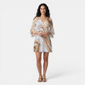 Robe courte pour femme avec encolure en V et manches évasées