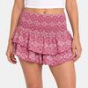 Women's Mini Skirt with High Waist and Ruffle Hem