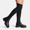 Bottes montantes pour femmes avec semelle compensée et ajustement extensible
