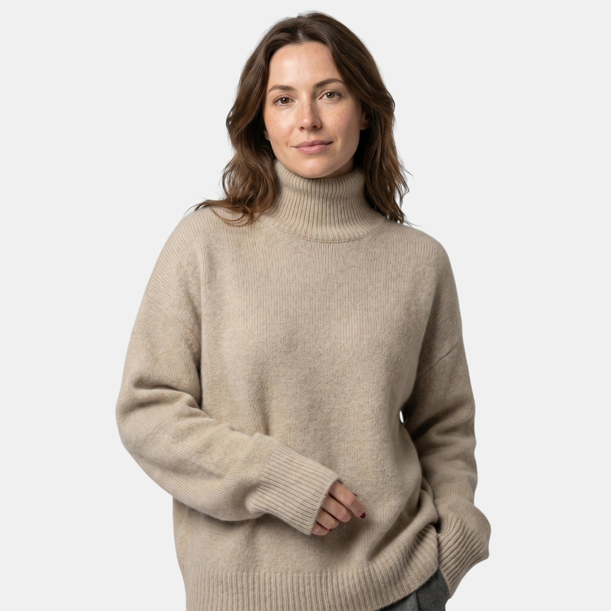 Women's Oversized Turtleneck Sweater for Elegant Style SnugBubs Australia