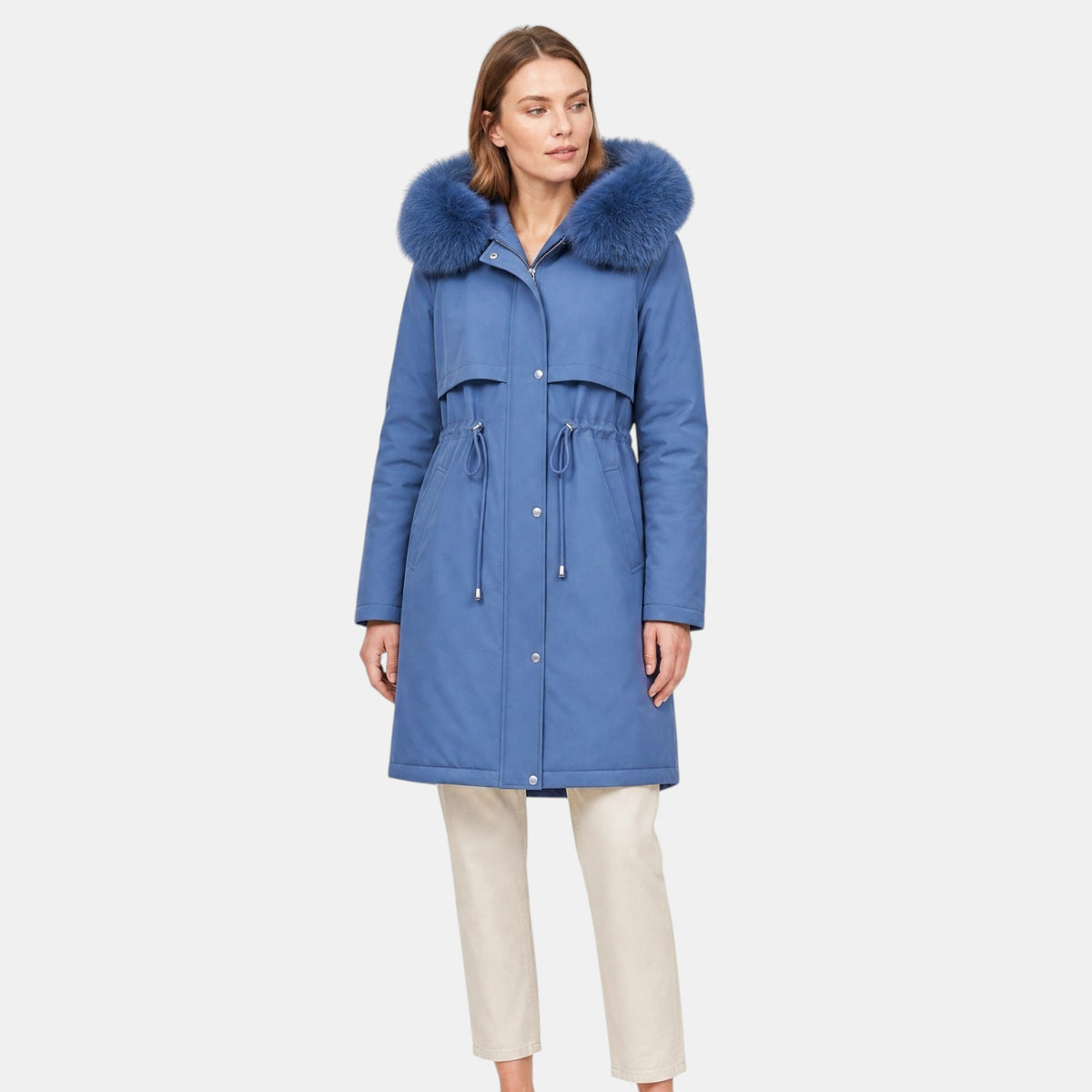 Parka pour femme avec capuche et col en fausse fourrure