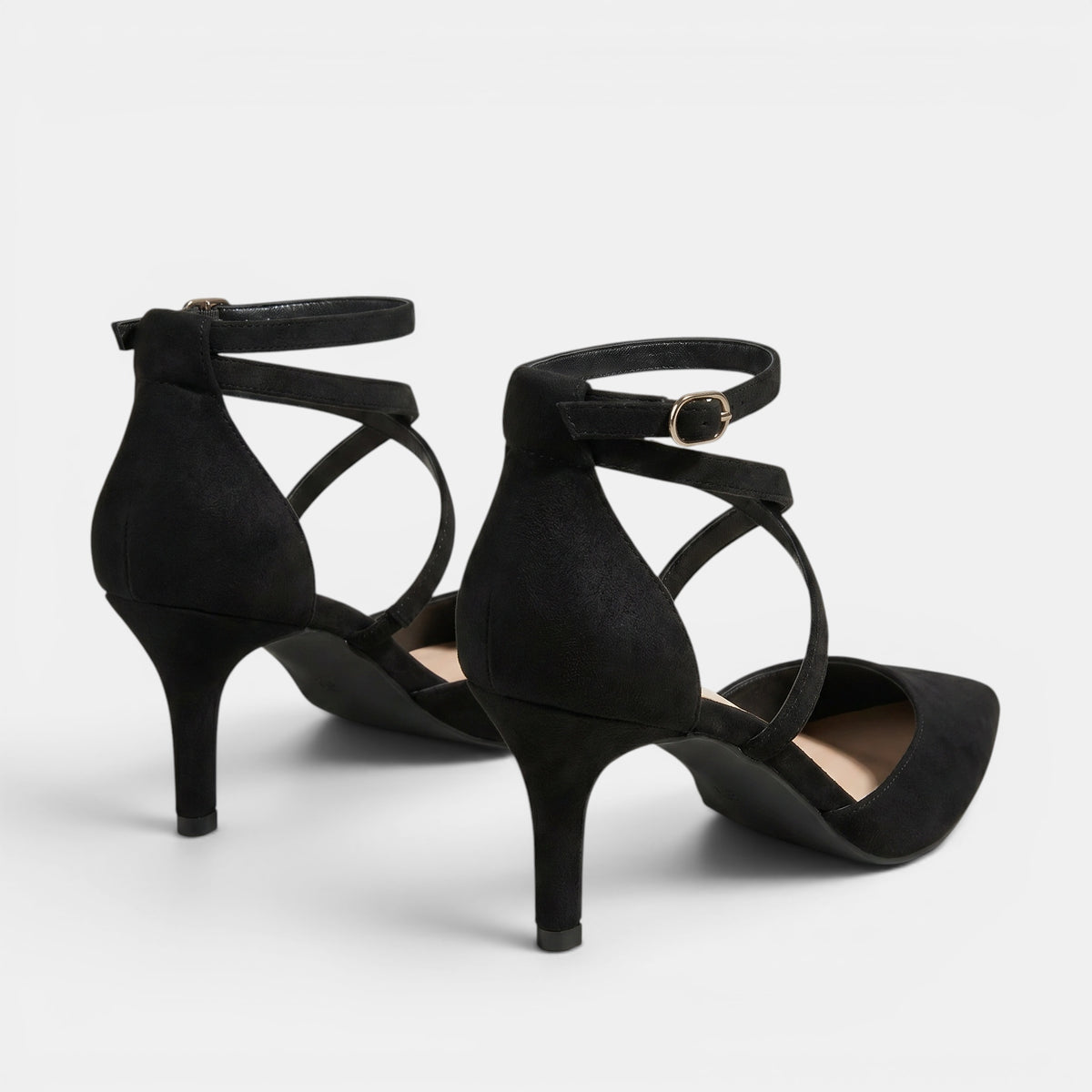 Chaussures pointues pour femmes avec bride de cheville à boucle et talon aiguille