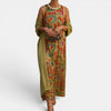 Robe longue imprimée pour femme avec manteau assorti ouvert devant