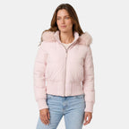 Women's Puffer Jacket with Zip Front and Hood