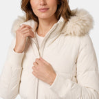 Women's Puffer Jacket with Zip Front and Hood