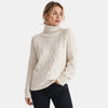 Pull à col roulé pour femme, à motif torsadé et manches longues