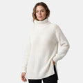 Women's Roll Neck Jumper with Oversized Fit and Chunky Texture