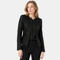 Women's Sequin Jacket with Long Sleeves and Open Front